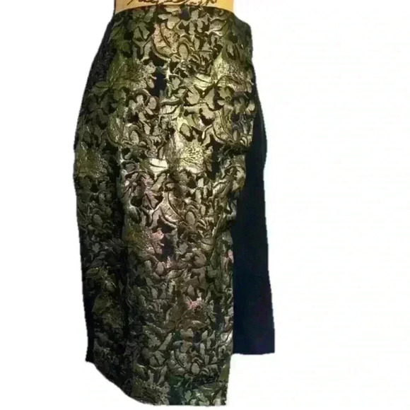 Black and gold Lane Bryant midi skirt - Picture 1 of 5